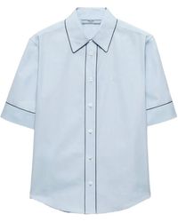 Prada - Short-Sleeved Poplin Shirt - Lyst