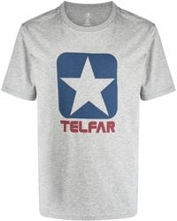 Telfar Logo-print Short-sleeved T-shirt - Gray