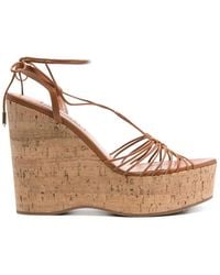 Aquazzura - Ritmo Lace-Up Platform Sandals - Lyst