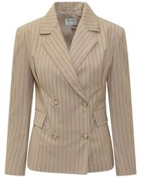 LE SULLY STUDIO - Pinstripe Double-Breasted Jacket - Lyst