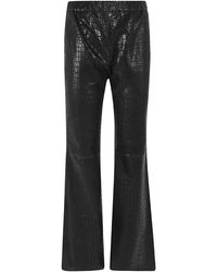 Enes - Croc-Embossed Flare Trousers - Lyst