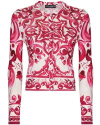 Dolce & Gabbana - Majolica-print Silk Cardigan - Lyst