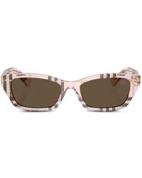 Burberry - Check Rectangle-Frame Sunglasses - Lyst