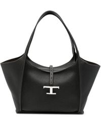 Tod's - T Timeless Pebbled-Leather Tote Bag - Lyst