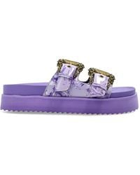 Versace Jeans Couture - Buckle-Strap Platform Sandals - Lyst