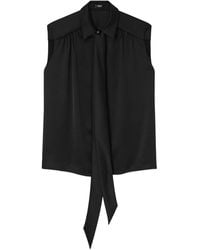 Versace - Lavallière Satijnen Blouse - Lyst