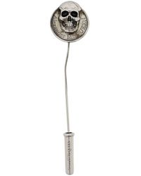 Alexander McQueen Pin estilo calavera - Metálico