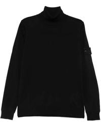 Stone Island - Ghost Logo-Patch Roll-Neck Sweater - Lyst