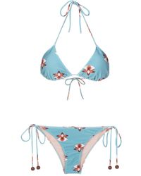 Adriana Degreas - Orchid-print Side-tie Bikini - Lyst