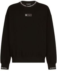 Dolce & Gabbana - Sweater Van Katoenblend Met Logoprint - Lyst