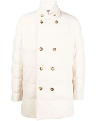 Brunello Cucinelli - パデッド ダブルコート - Lyst