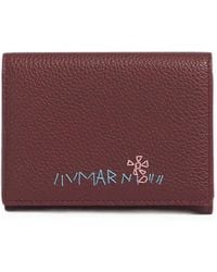 Marni - Burgundy Leather Mending Tri-Fold Wallet - Lyst