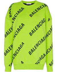 Balenciaga - Jersey oversize de punto con logo - Lyst