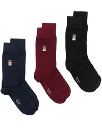 Paul Smith - Stripe-detail Ankle Socks (pack Of Three) - Lyst