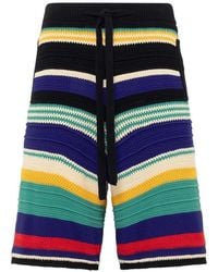 Laneus - Short En Maille À Rayures - Lyst