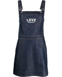 Love Moschino - Kleid mit Logo-Print - Lyst