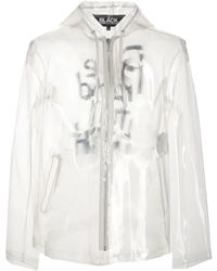 COMME DES GARÇON BLACK - Slogan-Print Transparent Jacket - Lyst