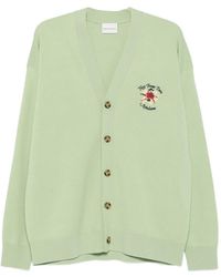 Drole de Monsieur - Embroidered-Logo V-Neck Cardigan - Lyst