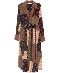 Zimmermann - Tuck Midi-Jurk Met Geometrisch Patchwork - Lyst