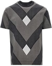Emporio Armani - Jacquard-Knit Chevron T-Shirt - Lyst