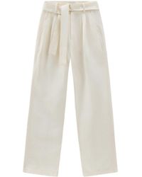 Woolrich - Belted Straight-leg Trousers - Lyst