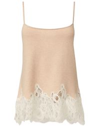 Fabiana Filippi - Lace-Trimmed Knitted Tank Top - Lyst
