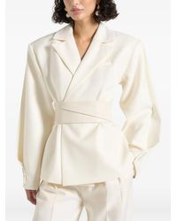 Manière De Voir - Marie Twist-Sleeve Belted Tailored Blazer - Lyst