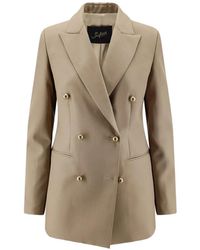 The Seafarer - Betty Peaked-Lapel Double-Breasted Wool Blazer - Lyst