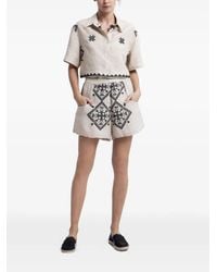 Greek Archaic Kori - Embroidered Cropped Shirt - Lyst