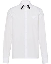 Prada - Overhemd Met Logopatch - Lyst