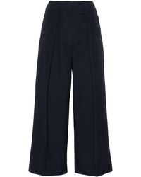 Ulla Johnson - Pleated Cropped Straight Trousers - Lyst