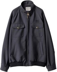 Miu Miu - Ribgebreid Jack Met Geborduurd Logo - Lyst