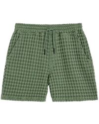 Oas - Waffle Porto Textured Drawstring Shorts - Lyst