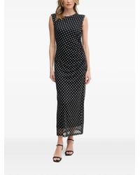 MARC AUREL - Polka-Dot Ruched Maxi Dress - Lyst