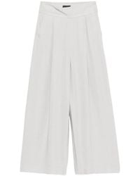 Emporio Armani - Pleated Wide-Leg Trousers - Lyst