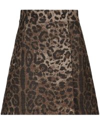 Dolce & Gabbana - Minifalda de cintura alta y estampado de leopardo - Lyst