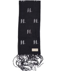 Karl Lagerfeld - Logo-print Silk-blend Scarf - Lyst