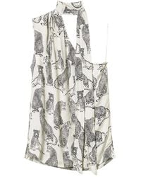 Twinset - Graphic-Print One-Shoulder Blouse - Lyst
