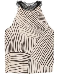 PT Torino - Lace-Trim Graphic-Print Top - Lyst