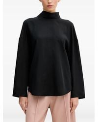 Sisley - Bow-Detail High-Neck Top - Lyst