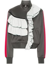 Facetasm - Ruffled Striped Zipped Jacket - Lyst