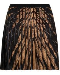Roberto Cavalli - Falten-Minirock mit abstraktem Muster - Lyst