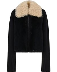 Marni - Chaqueta con cremallera y cuello de pelo - Lyst