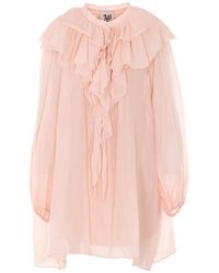 Aniye By - Carmen Ruffled Tie Neck Mini Dress - Lyst