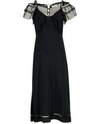 Rabanne - Mesh-Panelled Cold-Shoulder Midi Dress - Lyst