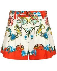 Marie Oliver - Lander Floral Print Belted Tailored Shorts - Lyst