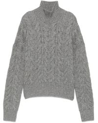 Max Mara - Cable-Knit High-Neck Sweater - Lyst