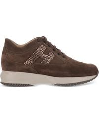 Hogan - Crystal-Embellished Suede Sneakers - Lyst