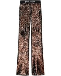 Palm Angels - Logo-Tape Sequin Flared Trousers - Lyst