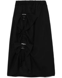 Noir Kei Ninomiya - Bow-detail Wool Midi Skirt - Lyst